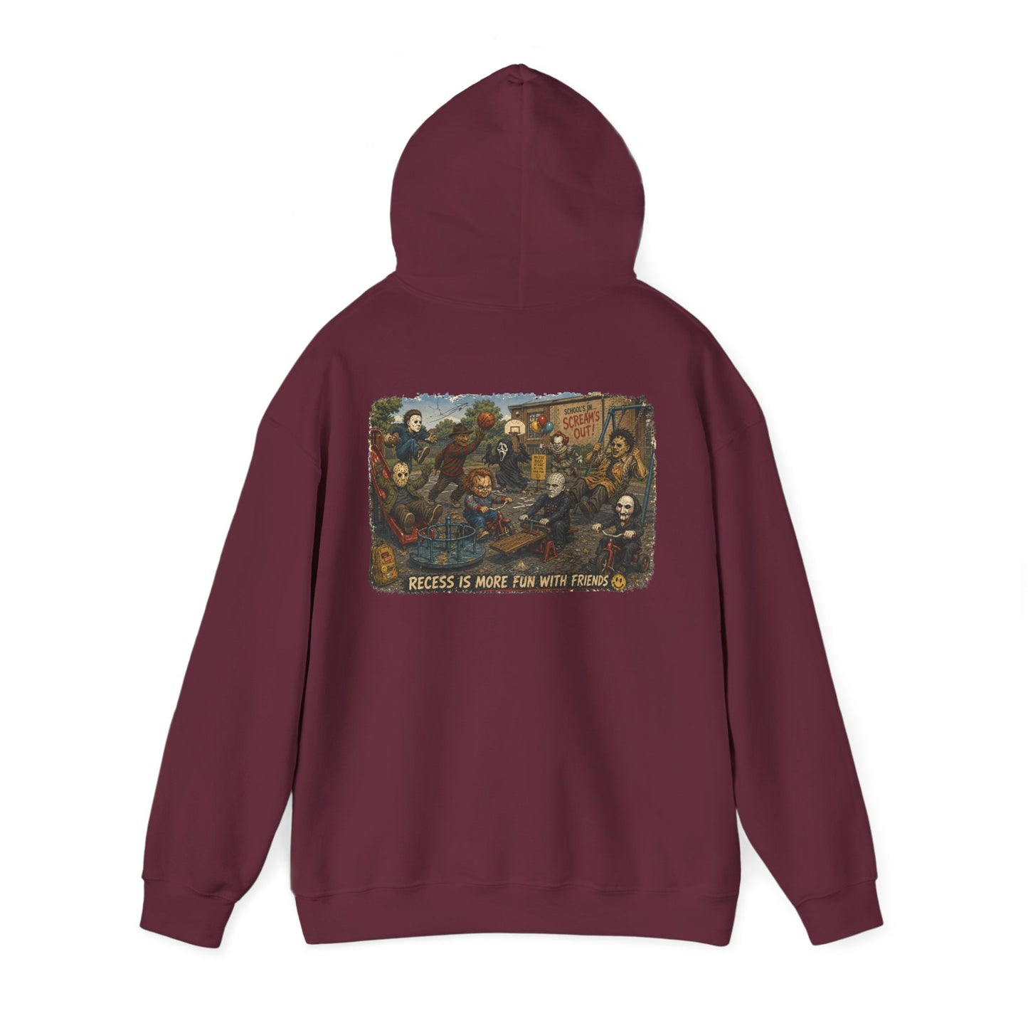 Horror Icons Illustration “Recess Is More Fun With Friends” - Hoodie