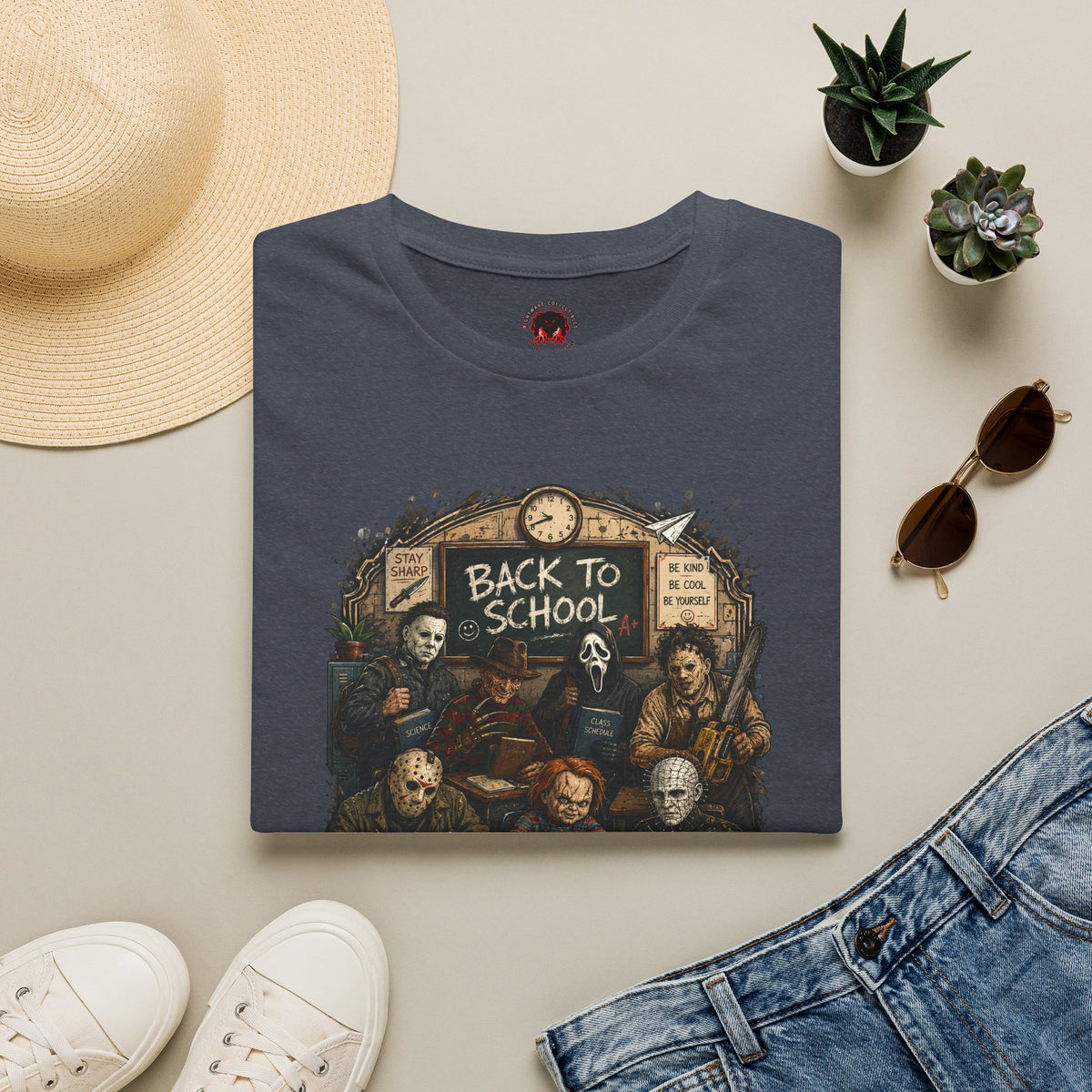 "Back to School" Horror Movie Character Class Portrait - T Shirt