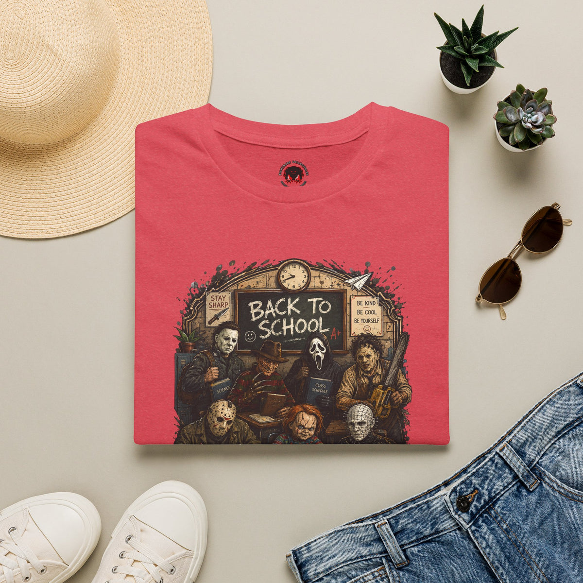 "Back to School" Horror Movie Character Class Portrait - T Shirt