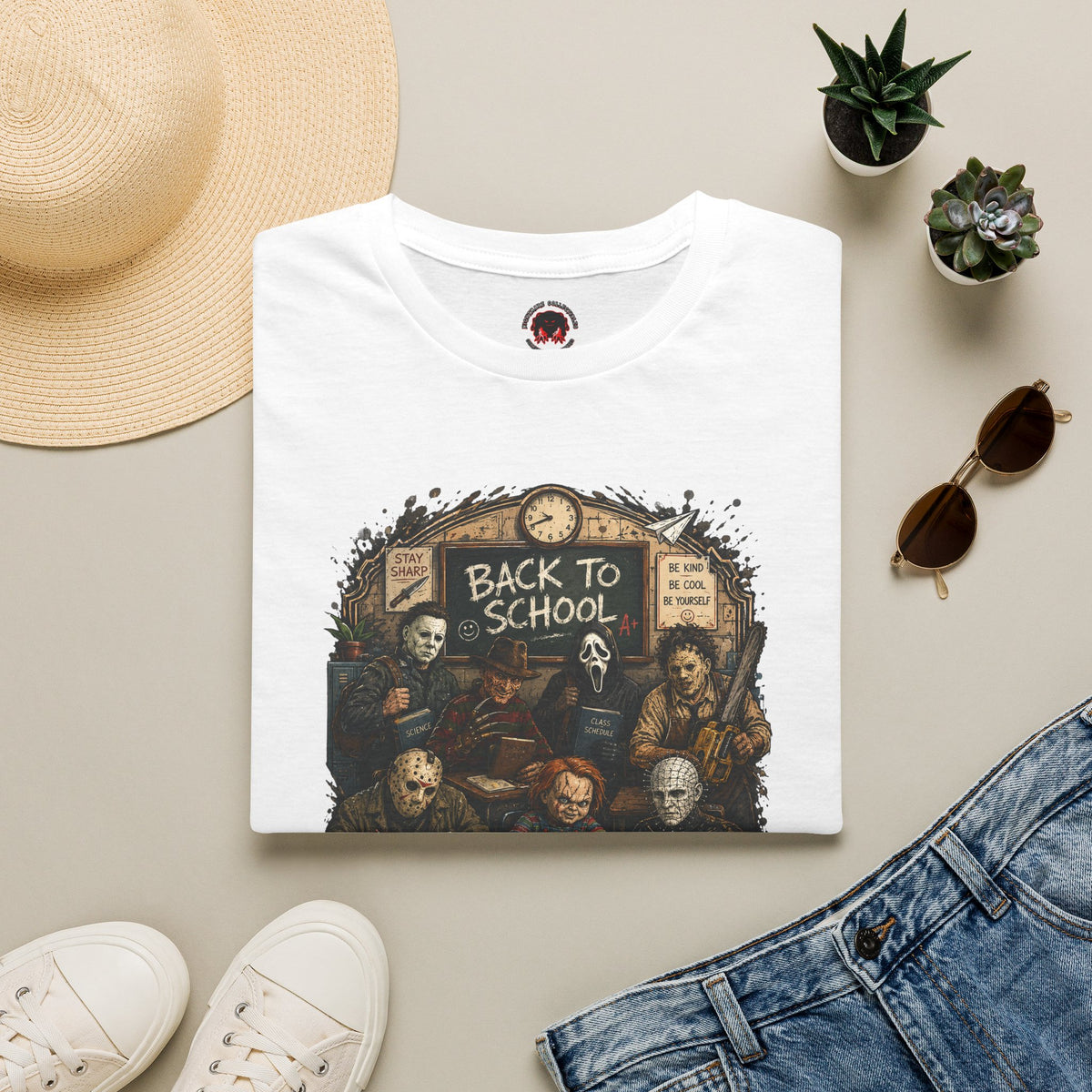 "Back to School" Horror Movie Character Class Portrait - T Shirt