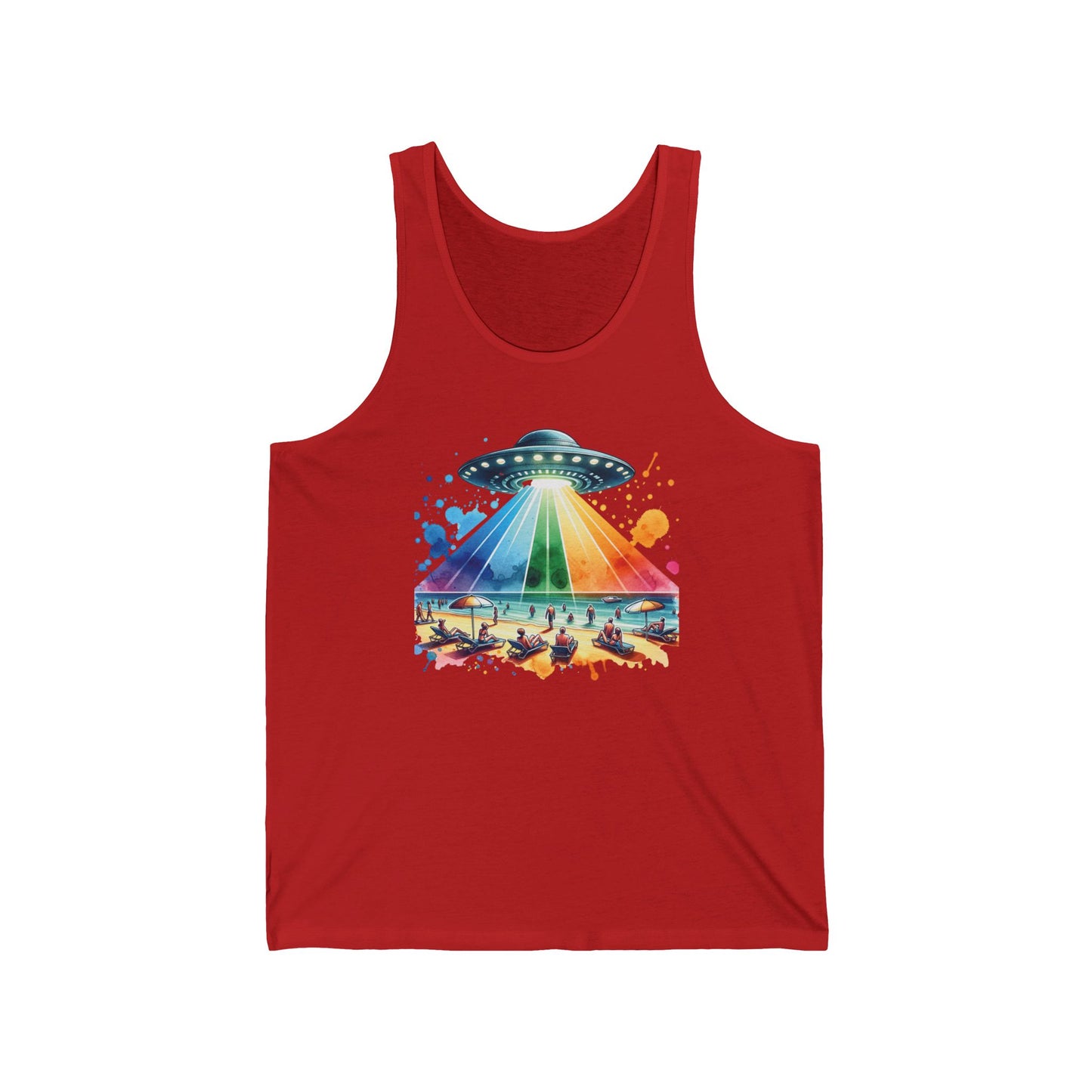 Summerween UFO Beach Day Unisex Jersey Tank Top