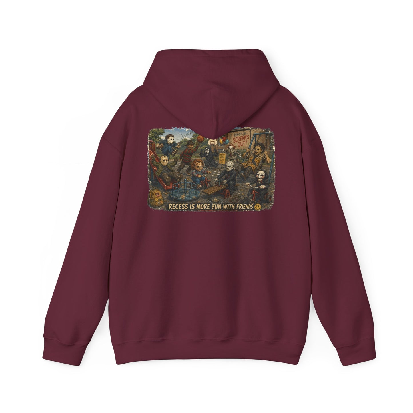 Horror Icons Illustration “Recess Is More Fun With Friends” - Hoodie