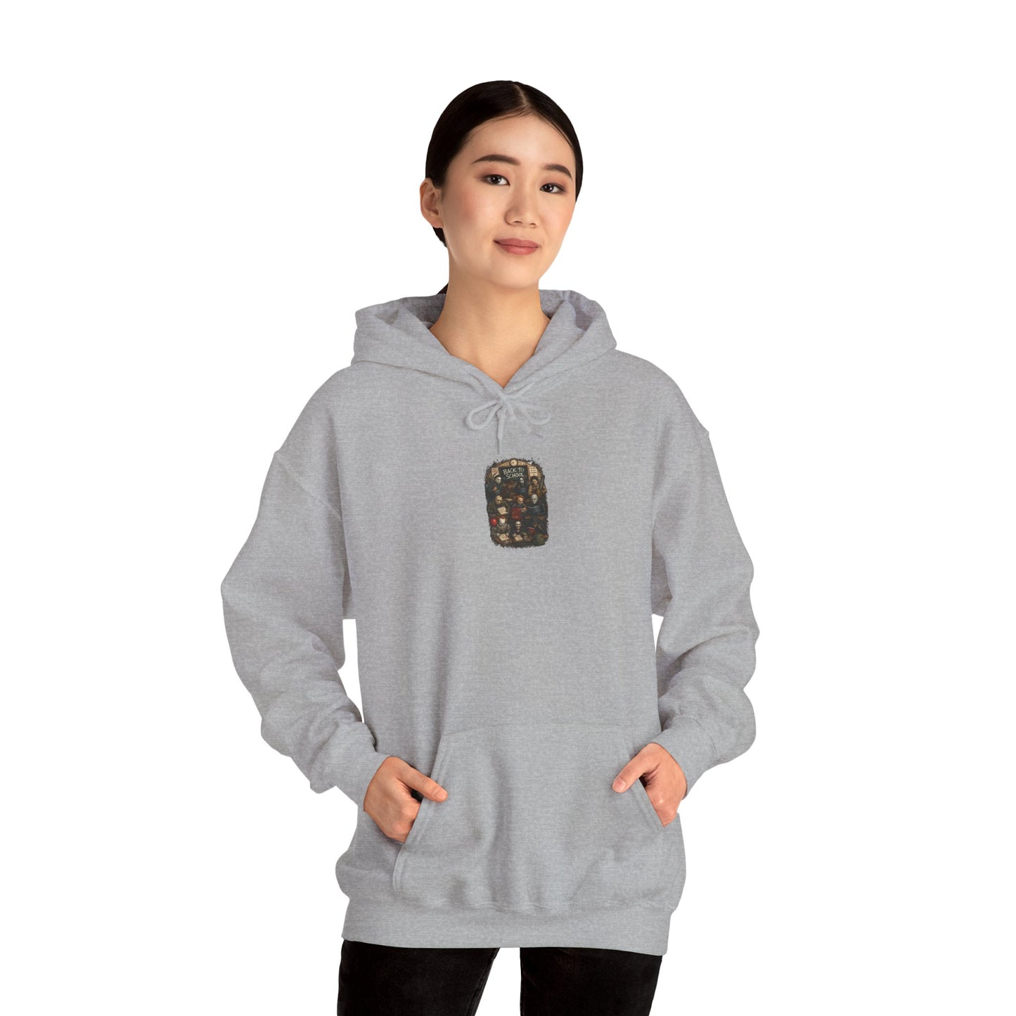 Horror Icons "Back to School" Hoodie — Vintage Movie Villains Graphic Sweatshirt