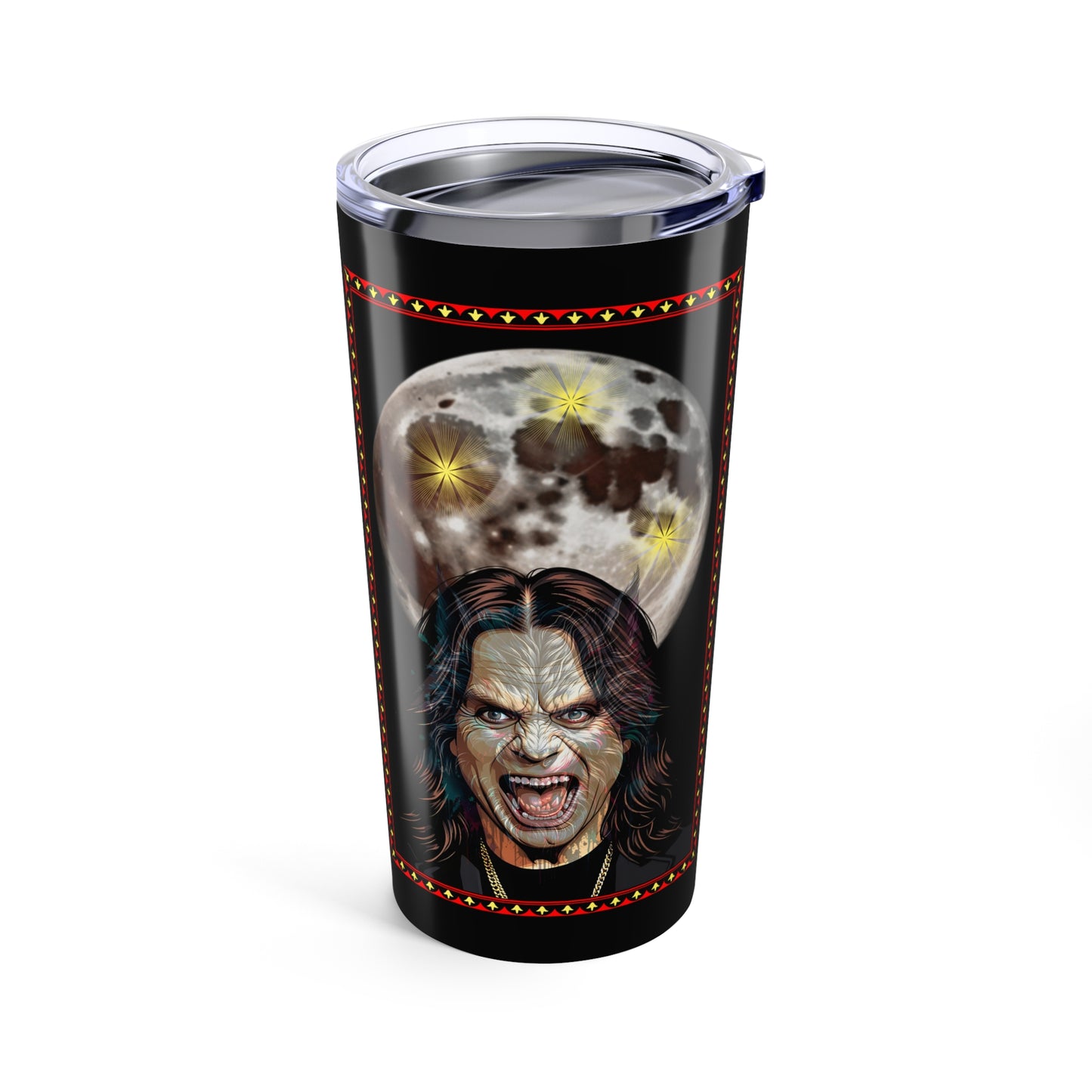 20oz Tumbler - Ozzy Bark at the Moon design