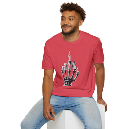 Skeleton Middle Finger T-Shirt — Edgy Gothic Graphic Tee