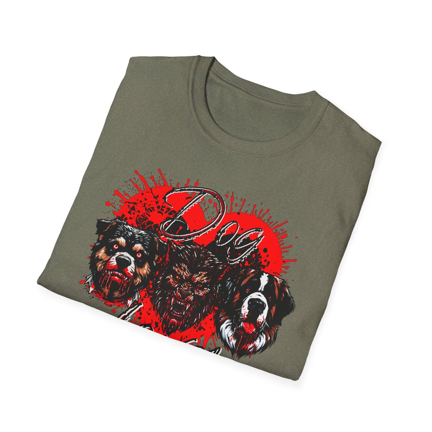 Dog Lover Hounds Of Hell Bloody heart Horror Fun Unisex Softstyle T-Shirt Animal Dark Humor Shirt
