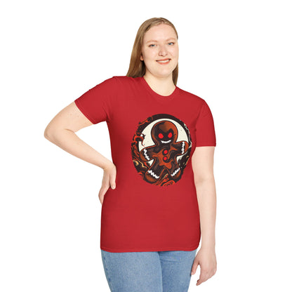 Evil Gingerbread T-Shirt – Spooky Holiday Horror Cookie Design
