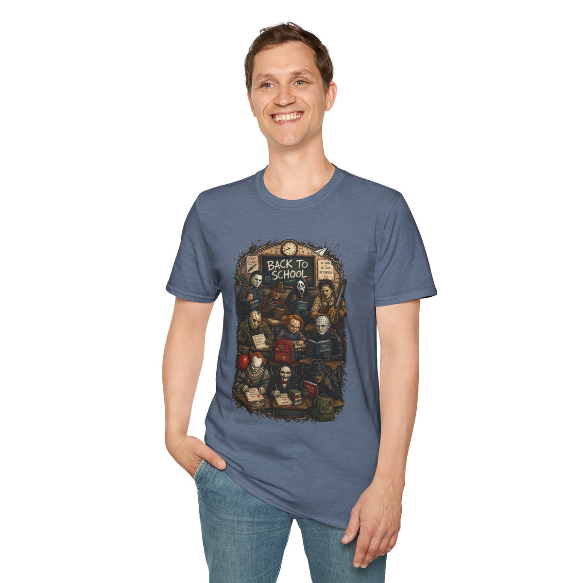 "Back to School" Horror Movie Character Class Portrait - T Shirt