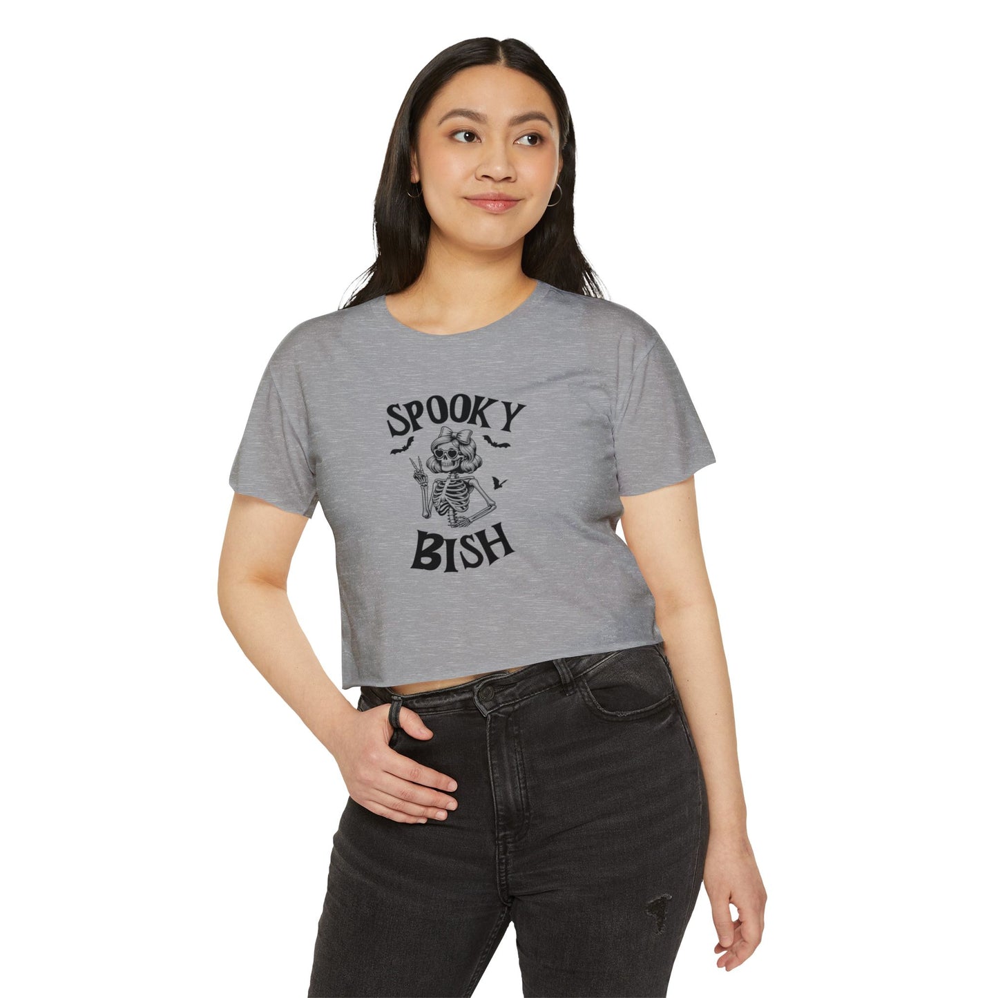 Spooky BISH Women's Festival Crop Top - Halloween Graphic Tee