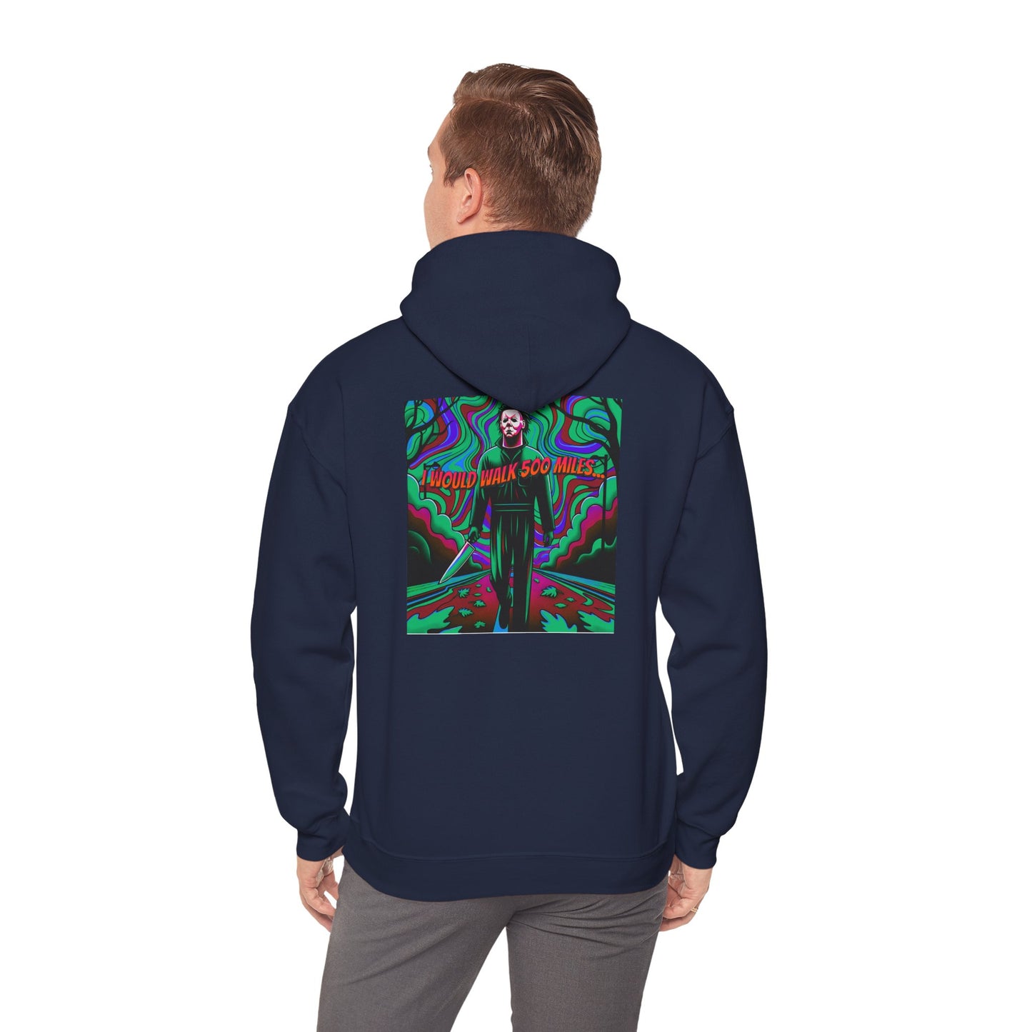 Psychedelic Road Trip Michael Hoodie – "Would Walk 500 Miles" Graphic Pullover