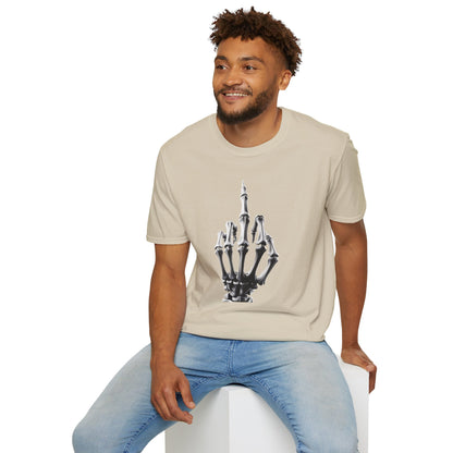 Skeleton Middle Finger T-Shirt — Edgy Gothic Graphic Tee