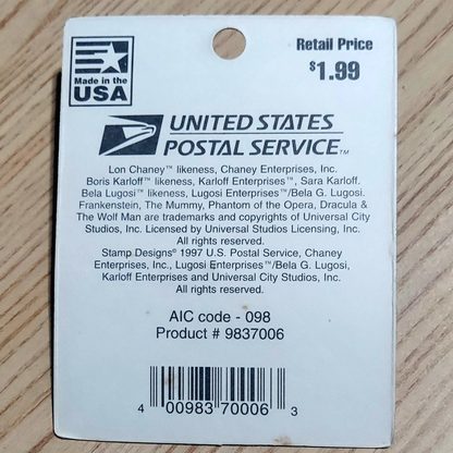 1997 USPS Universal Monsters Wolfman Stamp Pin
