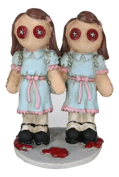 Pinheads Voodoo Style Button Eyes The Horror Twins Shinning Mini Resin Statue Figurine